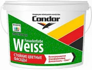 Стойкая краска для фасадов Condor Fassadenfarbe-Weiss 10л (15 кг) + БЕСПЛАТНАЯ КОЛЕРОВКА
