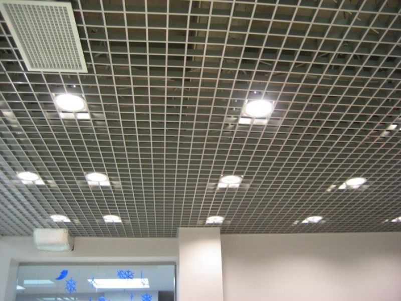 Потолок Грильято металлик (яч. 100х100) h=40 Полный комплект 