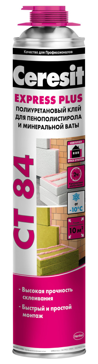 Клей пена Ceresit CT-84 под пистолет 850 мл. Польша.